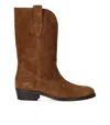 VIA ROMA 15 VELOUR BROWN TEXAN BOOT