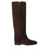 Via Roma 15 Knee-high Suede Boots In Brown