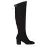 Via Roma 15 Vr Black Suede Heeled High Boot In Black