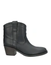 Via Roma 15 Woman Ankle Boots Black Size 11 Leather In Black