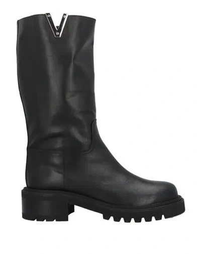 Via Roma 15 Woman Ankle Boots Black Size 11 Leather