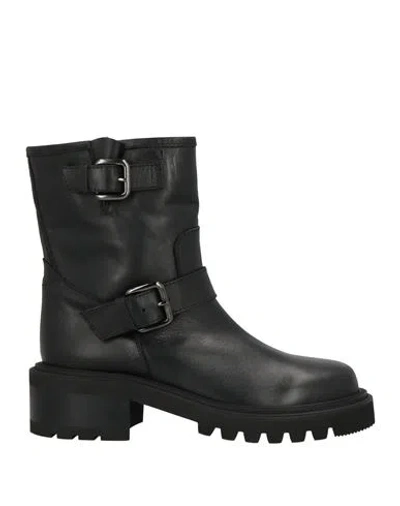 Via Roma 15 Woman Ankle Boots Black Size 8 Leather