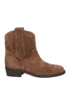 Via Roma 15 Woman Ankle Boots Brown Size 7 Leather
