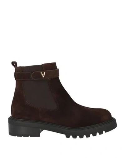 Via Roma 15 Woman Ankle Boots Chocolate Brown Size 8 Leather