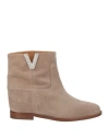 VIA ROMA 15 VIA ROMA 15 WOMAN ANKLE BOOTS LIGHT BROWN SIZE 8 LEATHER