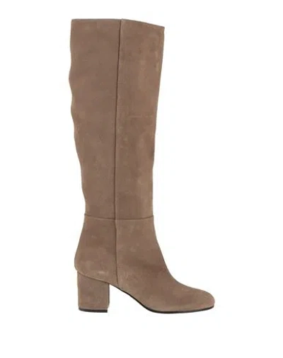 Via Roma 15 Woman Boot Beige Size 7.5 Leather In Brown
