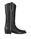Via Roma 15 Texan Boots In Black Leather In Black