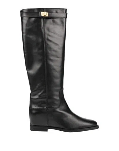 Via Roma 15 Woman Boot Black Size 6 Soft Leather