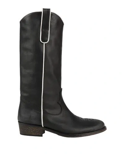 Via Roma 15 Woman Boot Black Size 6.5 Leather