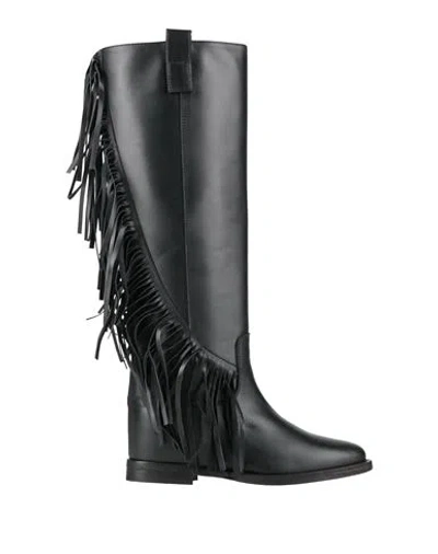 Via Roma 15 Woman Boot Black Size 6.5 Leather