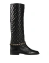 Via Roma 15 Woman Boot Black Size 7 Leather In Black