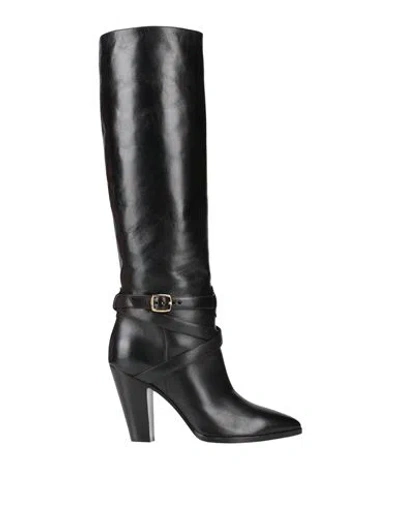 Via Roma 15 Woman Boot Black Size 8 Leather In Multi
