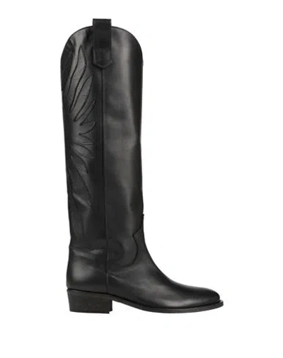 Via Roma 15 Woman Boot Black Size 8 Leather