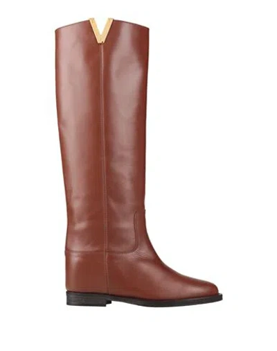Via Roma 15 Woman Boot Brown Size 9.5 Leather