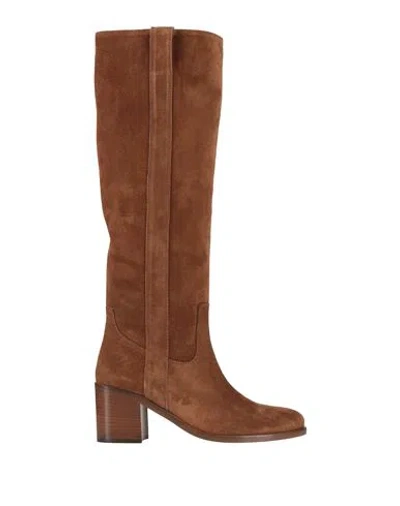 Via Roma 15 70mm Leather Boots In Beige