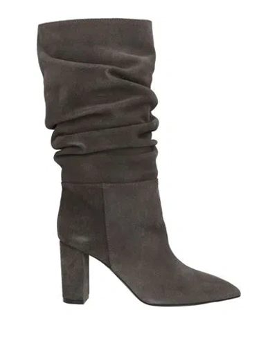Via Roma 15 Woman Boot Charcoal Size 6 Leather In Grey