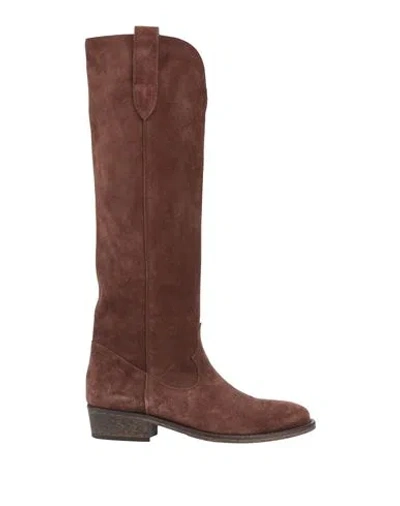 Via Roma 15 Woman Boot Chocolate Brown Size 6 Leather In Brown