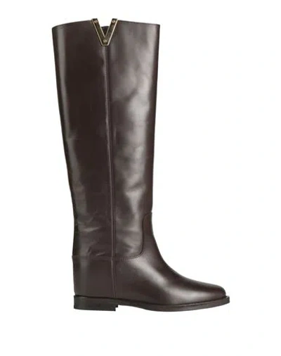 Via Roma 15 Woman Boot Dark Brown Size 7.5 Leather
