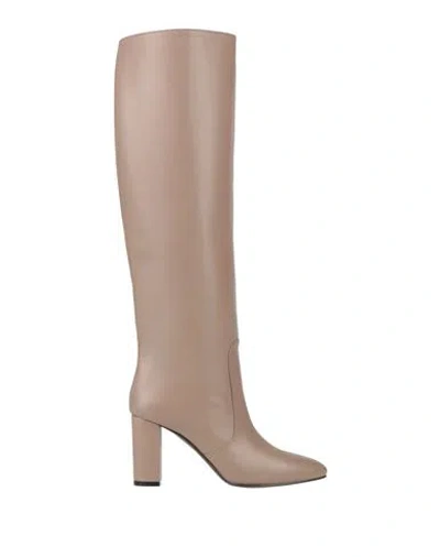 Via Roma 15 Woman Boot Light Brown Size 7 Soft Leather In Beige