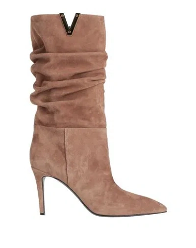 Via Roma 15 Woman Boot Sand Size 11 Leather In Brown