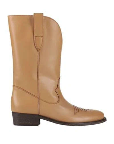 Via Roma 15 Woman Boot Sand Size 8 Leather In Beige