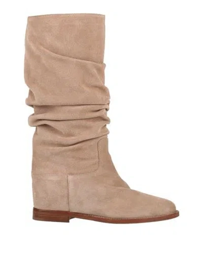 Via Roma 15 Woman Boot Taupe Size 8 Leather