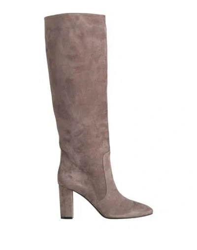 Via Roma 15 Woman Boot Taupe Size 8 Leather In Gray