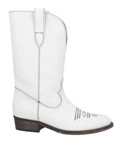 Via Roma 15 Woman Boot White Size 6 Leather
