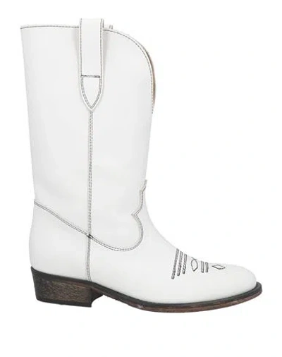 Via Roma 15 Woman Boot White Size 6 Leather In White