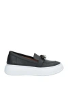Via Roma 15 Woman Loafers Black Size 7 Leather