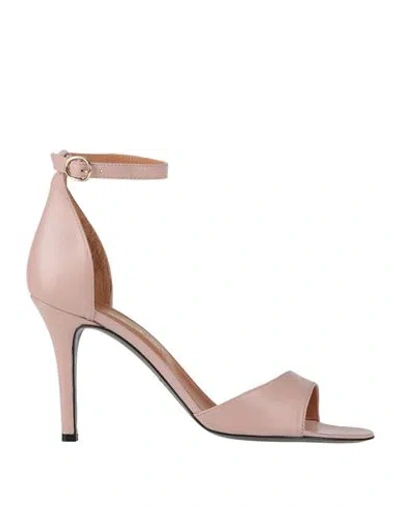 Via Roma 15 Woman Sandals Antique Rose Size 7 Leather In Pink