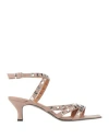 Via Roma 15 Woman Sandals Antique Rose Size 8 Leather In Pink