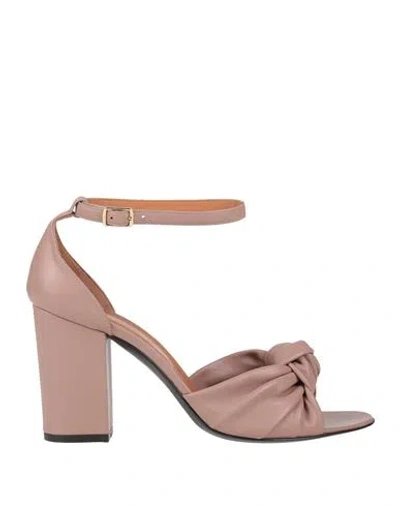 Via Roma 15 Woman Sandals Antique Rose Size 8.5 Leather In Pink