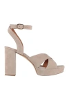 Via Roma 15 Woman Sandals Beige Size 7 Leather
