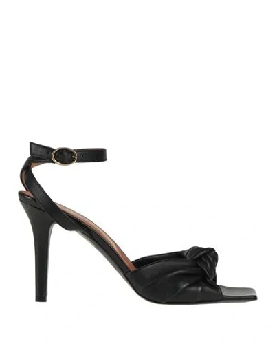 VIA ROMA 15 VIA ROMA 15 WOMAN SANDALS BLACK SIZE 8 LEATHER
