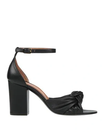 Via Roma 15 Woman Sandals Black Size 8 Leather