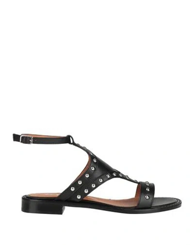 Via Roma 15 Woman Sandals Black Size 8 Leather
