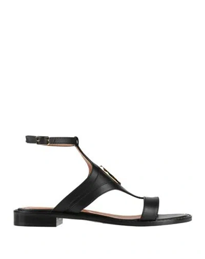 Via Roma 15 Woman Sandals Black Size 8 Leather In Multi