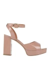 Via Roma 15 Woman Sandals Blush Size 7 Leather In Pink