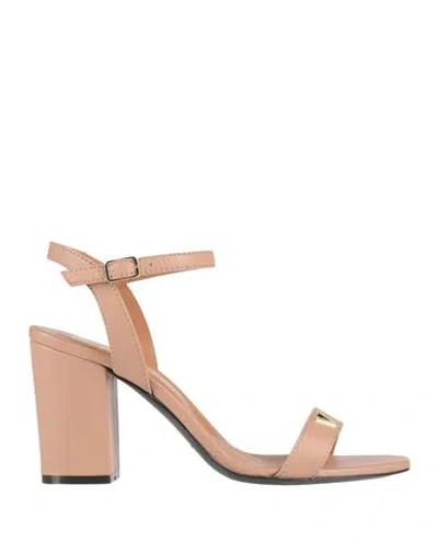 Via Roma 15 Woman Sandals Blush Size 8 Leather In Neutral