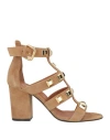 Via Roma 15 90mm Stud-embellished Sandals In Beige
