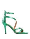 Via Roma 15 Woman Sandals Emerald Green Size 7.5 Leather