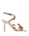 Via Roma 15 Woman Sandals Gold Size 6 Leather