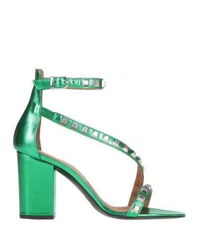 Via Roma 15 Woman Sandals Green Size 7 Leather