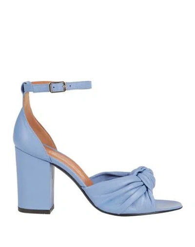 Via Roma 15 Woman Sandals Light Blue Size 6 Leather