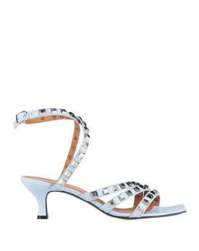 Via Roma 15 Woman Sandals Light Blue Size 8 Leather