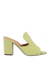 Via Roma 15 Woman Sandals Light Green Size 7.5 Soft Leather