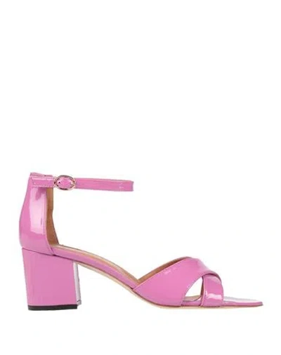 Via Roma 15 Woman Sandals Light Purple Size 11 Leather