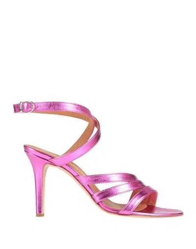 Via Roma 15 Woman Sandals Light Purple Size 8 Leather