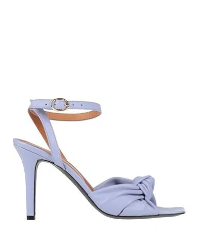 Via Roma 15 Woman Sandals Light Purple Size 8 Leather